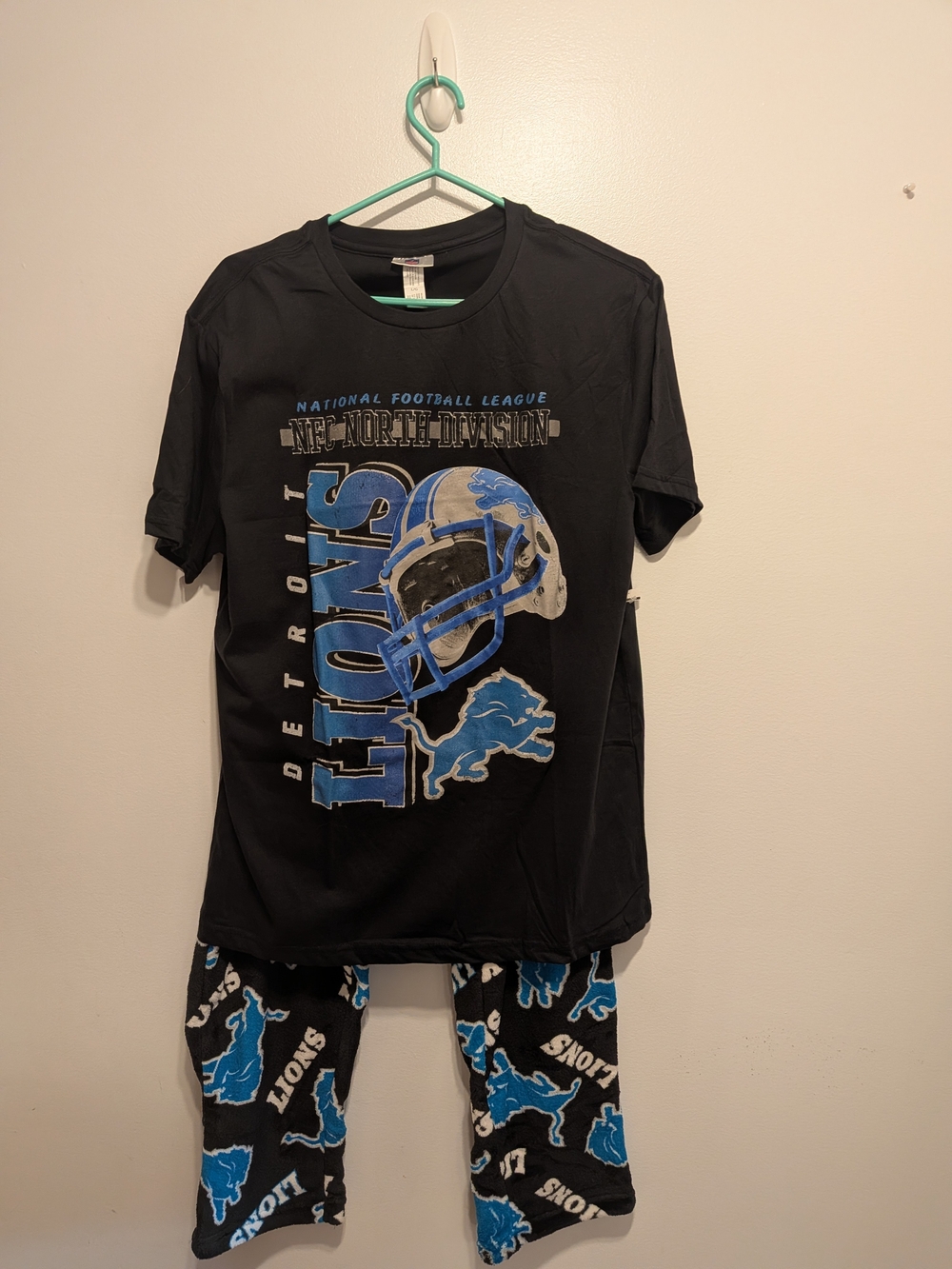 NFL Black Tee with Blue and White Team Logo